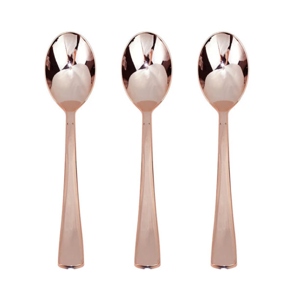 כפיות פלסטיק - רוז גולד