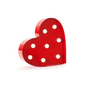 מנורת לד - לב אדום