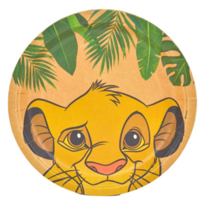 צלחות נייר מתכלה גדולות - מלך האריות