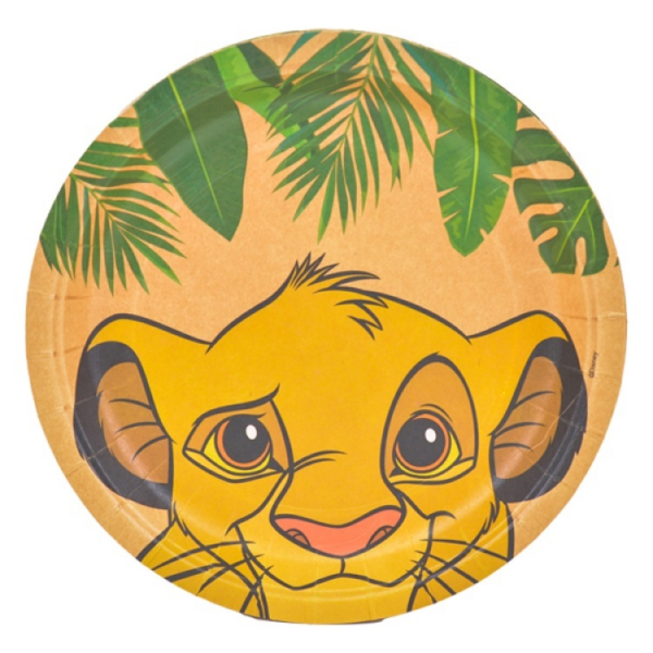 צלחות נייר מתכלה גדולות - מלך האריות