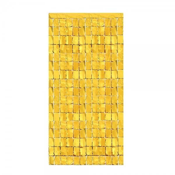וילון ריבועים - זהב