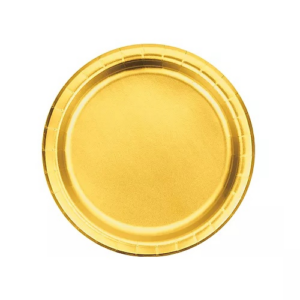 צלחות נייר גדולות - זהב מטאלי