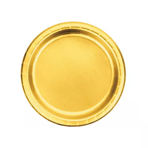 צלחות נייר גדולות - זהב מטאלי