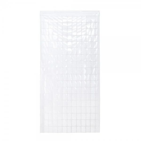 וילון ריבועים - לבן