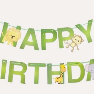 באנר אותיות יום הולדת - ג'ונגל