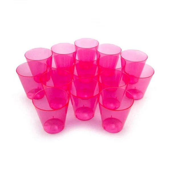 כוסות שאטים פלסטיק - ורוד