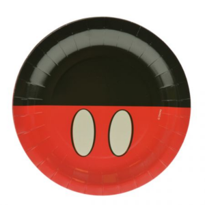 צלחות נייר מטאלי מתכלה גדולות - מיקי מאוס