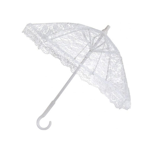 מטרייה תחרה לבנה לכלה