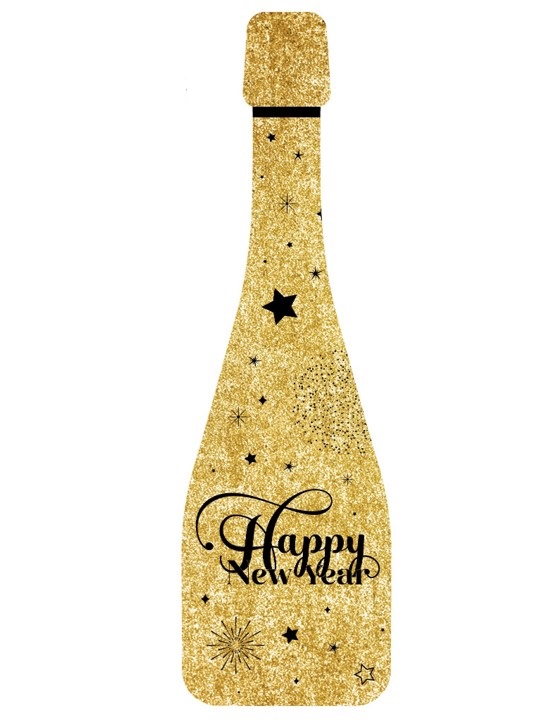 מרכז שולחן - בקבוק שמפניה Happy New Year