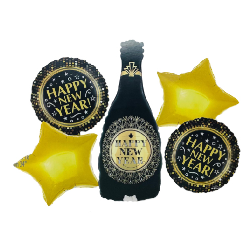 סט 5 בלוני מיילר - HAPPY NEW YEAR
