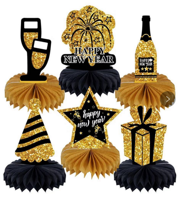 סט 6 מרכזי שולחן - Happy New Year