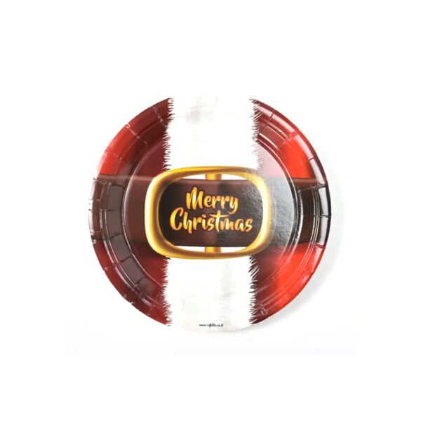 צלחות נייר מתכלה קטנות - Merry Christmas