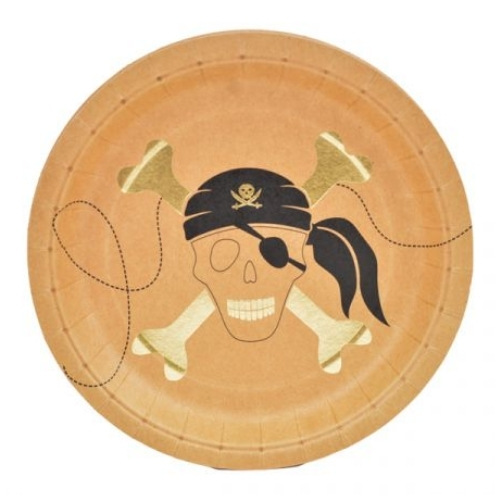צלחות נייר מתכלה גדולות - פיראטים