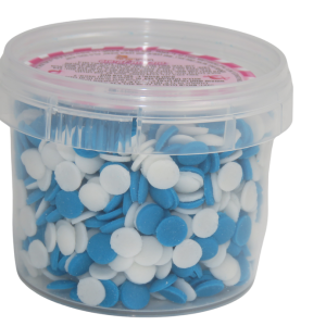 סוכריות לקישוט עיגולים - כחול לבן