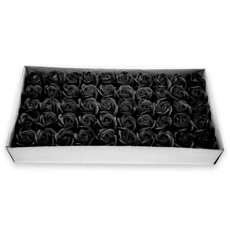 מארז 50 ראשי פרחי סבון לקישוט - שחור