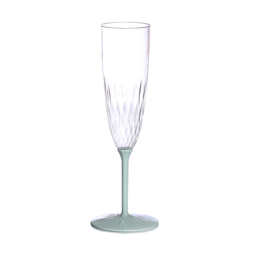 כוסות שמפניה מהודרות מפלסטיק - ירוק מנטה