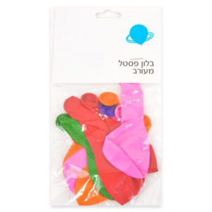 שקית 10 בלונים פסטל מעורב