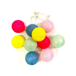 שרשרת אורות לתלייה - כדורים צבעוניים