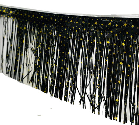 שרשרת טאסלים לתלייה - כוכבים שחור זהב