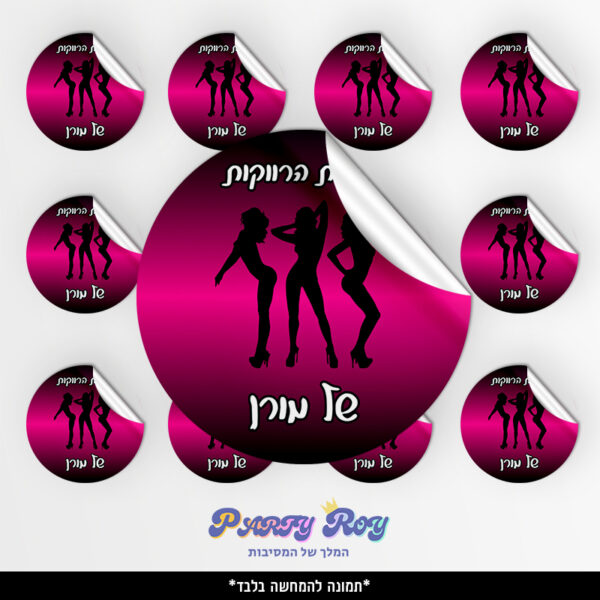 מדבקות עגולות - ‏‏‏‏‏‏מסיבת רווקות (12 יח')