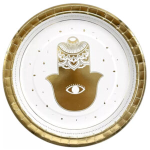 צלחות נייר מתכלה גדולות - חמסה