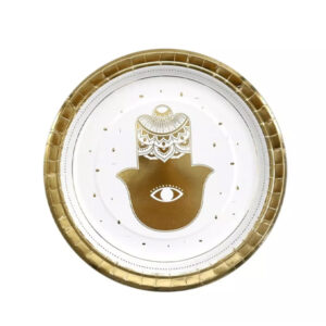 צלחות נייר מתכלה קטנות - חמסה