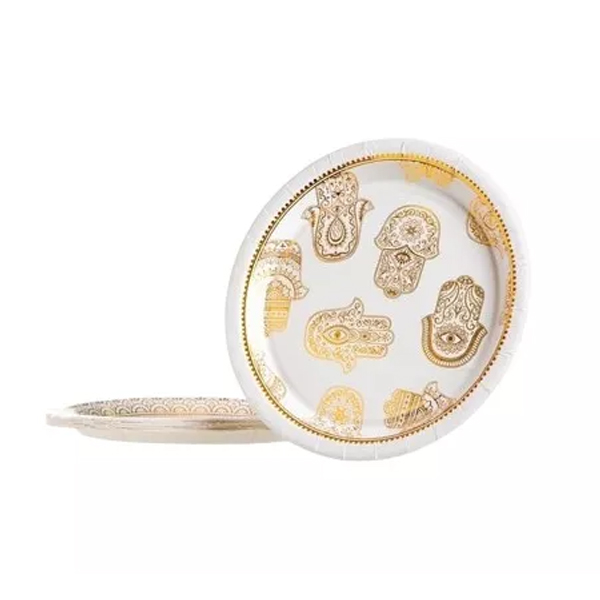 צלחות נייר מתכלה קטנות - חמסות