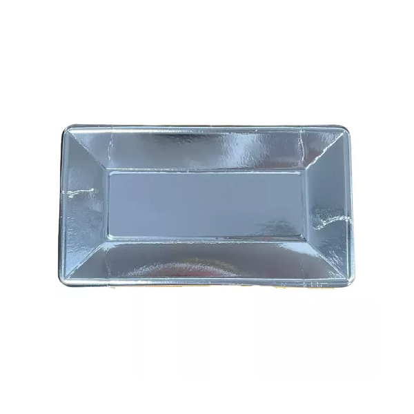 מגשים קטנים קרטון - כסף מבריק