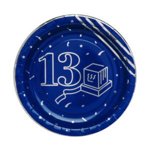 צלחות נייר מתכלה גדולות - בר מצווה 13