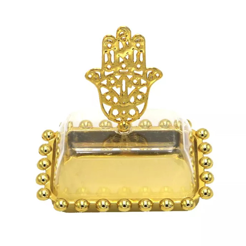 קופסת חמסה עם מכסה - זהב