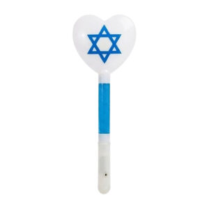 שרביט לב אורות מגן דוד - כחול לבן