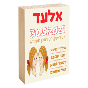 פוטובלוק תעודת לידה - מזל תאומים