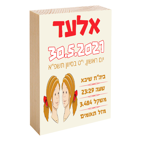 פוטובלוק תעודת לידה - מזל תאומים