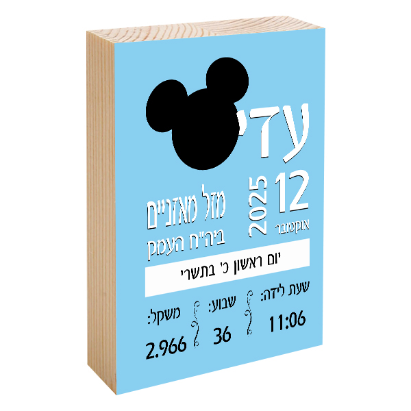 פוטובלוק תעודת לידה - מיקי מאוס