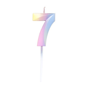 נר יום הולדת מספר 7 - צבעי קשת