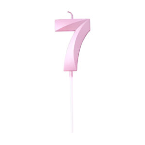 נר יום הולדת מספר 7 - ורוד