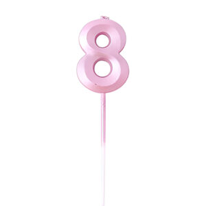 נר יום הולדת מספר 8 - ורוד