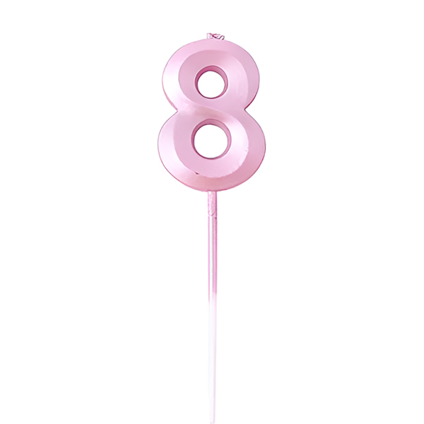 נר יום הולדת מספר 8 - ורוד