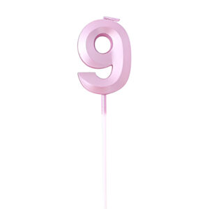 נר יום הולדת מספר 9 - ורוד